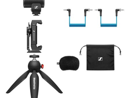 Sennheiser MKE 200 MOBILE KIT Directional Camera Microphone with Smartphone Clamp and Tripod Stand Supply