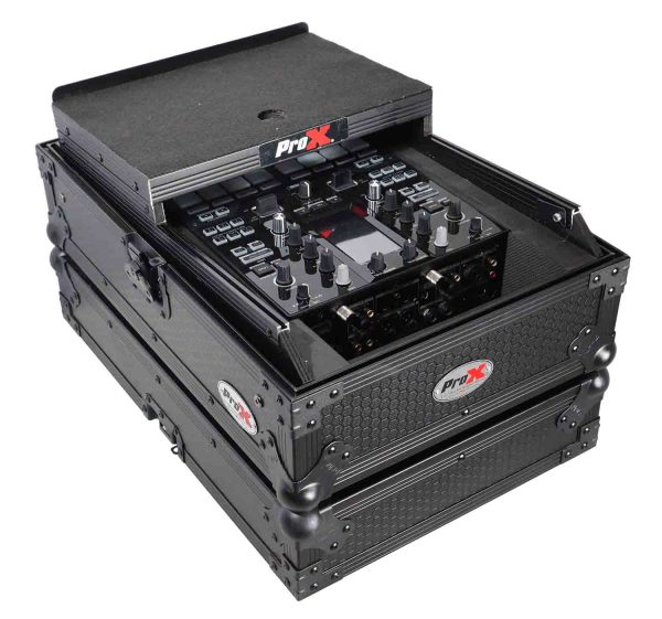 B-Stock Scratch & Dent: ProX XS-DJMS11LTBL, Flight Case for Pioneer DJM-S11 Mixer with Sliding Laptop Shelf - Black on Black Hot on Sale