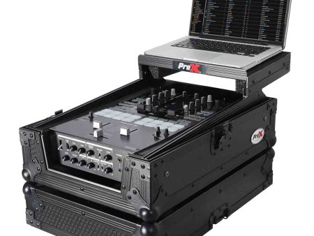 B-Stock Scratch & Dent: ProX XS-DJMS11LTBL, Flight Case for Pioneer DJM-S11 Mixer with Sliding Laptop Shelf - Black on Black Hot on Sale