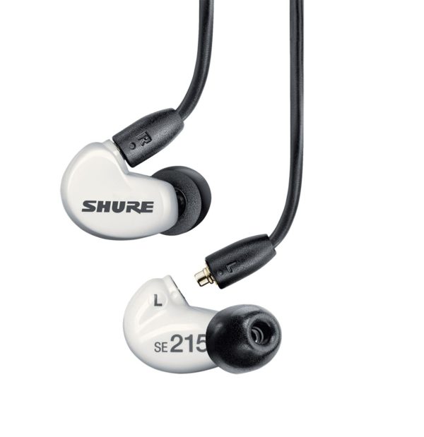 Shure SE215SPE-W+UNI White Special Edition Isolating Earphones With Universal 3.5 mm Remote and Mic Cable For Sale