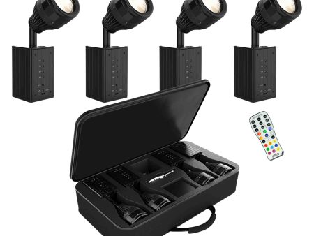 Chauvet DJ Ezpin Zoom Pack, Pin Spotting System Includes 4 EZpin Zoom Fixtures, 1 IRC-6 Remote and a Carry Bag Online Hot Sale