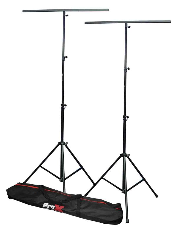 ProX T-LS03M-9FTPKG DJ Lighting Stand Package with 2 Stands Square T-Bars Carry Case - 9 Feet Height Fashion