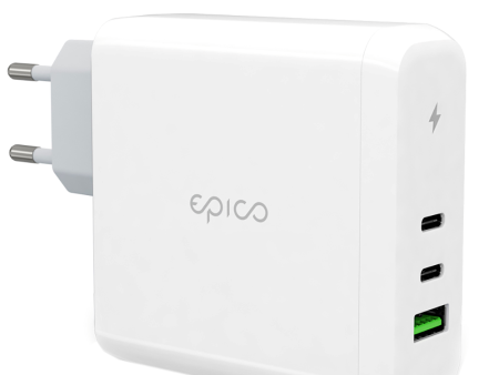 Epico Vægoplader PD 100W GaN m. 2 x USB-C & 1 x USB-A - Hvid Online Sale