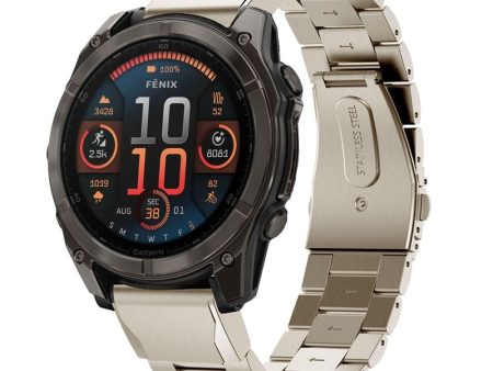 Universal Garmin 26 mm QuickFit Rem Tech-Protect Rustfri Stål Rem - Sølv Online now