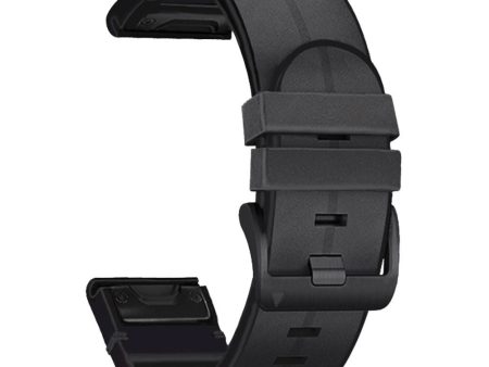 Universal Garmin 22mm QuickFit Rem Tech-Protect Læder Belagt Silikone Rem - Sort For Sale