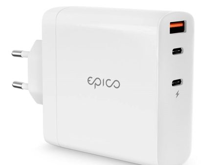 Epico Vægoplader PD 140W GaN m. 2 x USB-C & 1 x USB-A - Hvid Hot on Sale