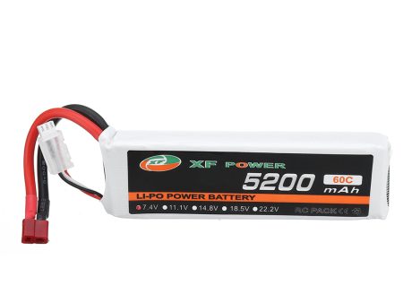 XF POWER 7.4V 5200mAh 60C 2S Lipo Battery T Plug for 1 8 1 10 RTR RC Car Discount